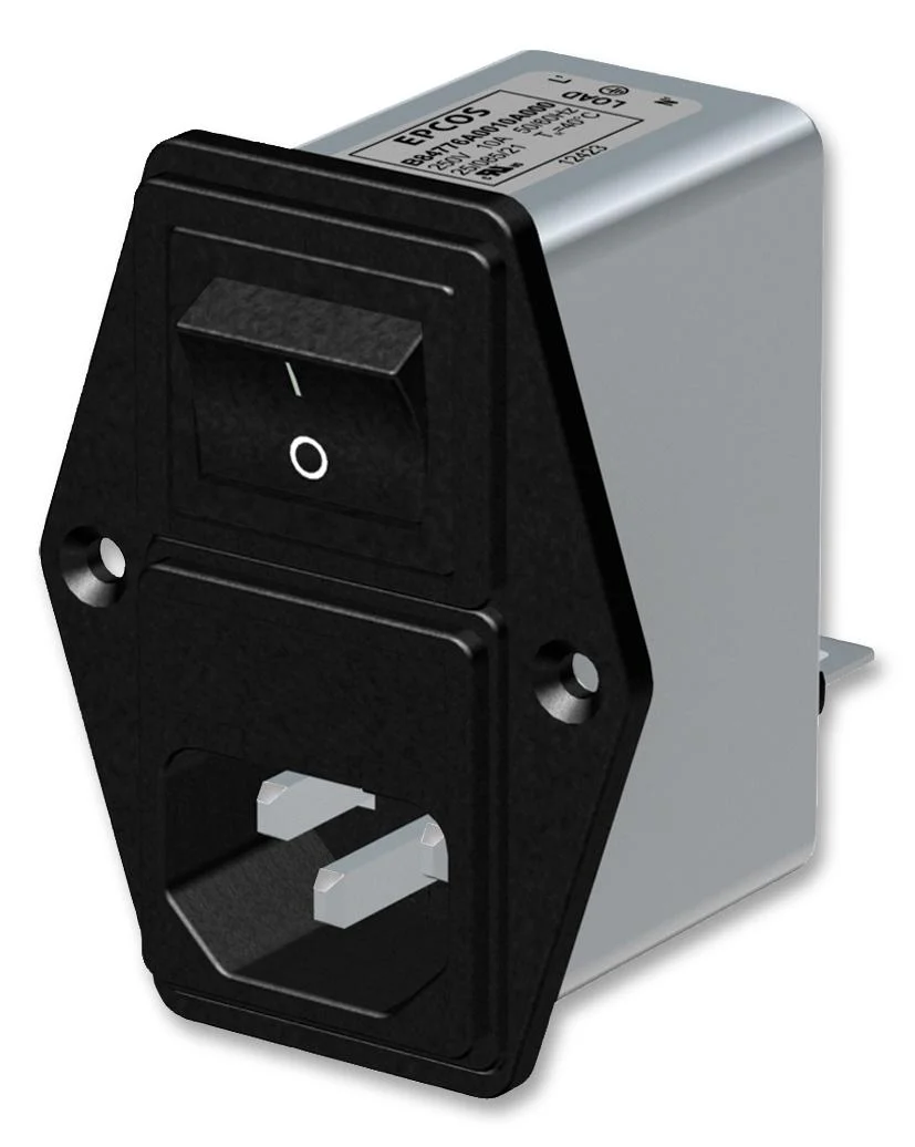 EPCOS B84776A0004A000 Filtered IEC Power Entry Module, IEC C14, General Purpose, 4 A, 250 VAC, 2-Pole Switch