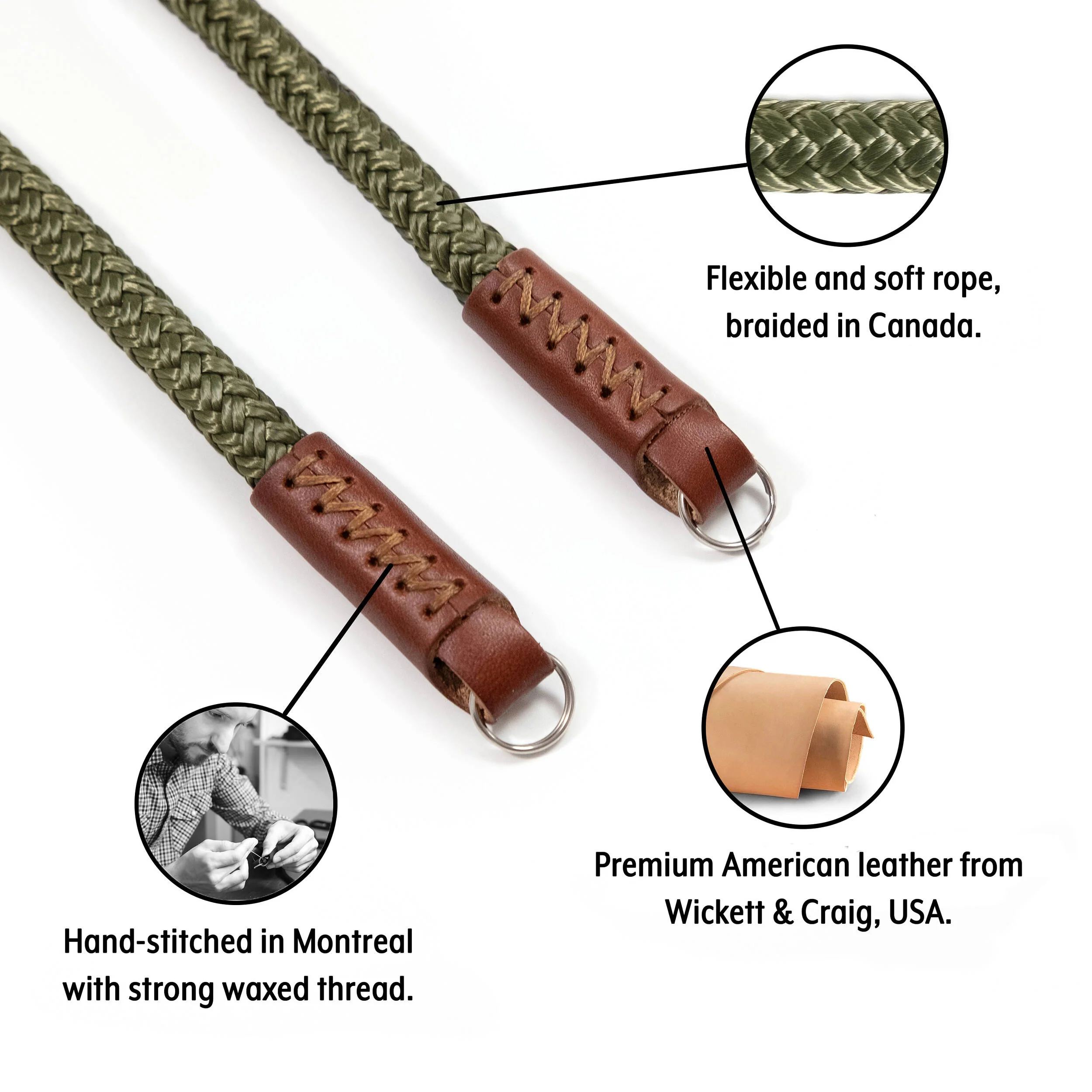 Fab' F8 Rope Camera Strap (Khaki, 47") - Image 2