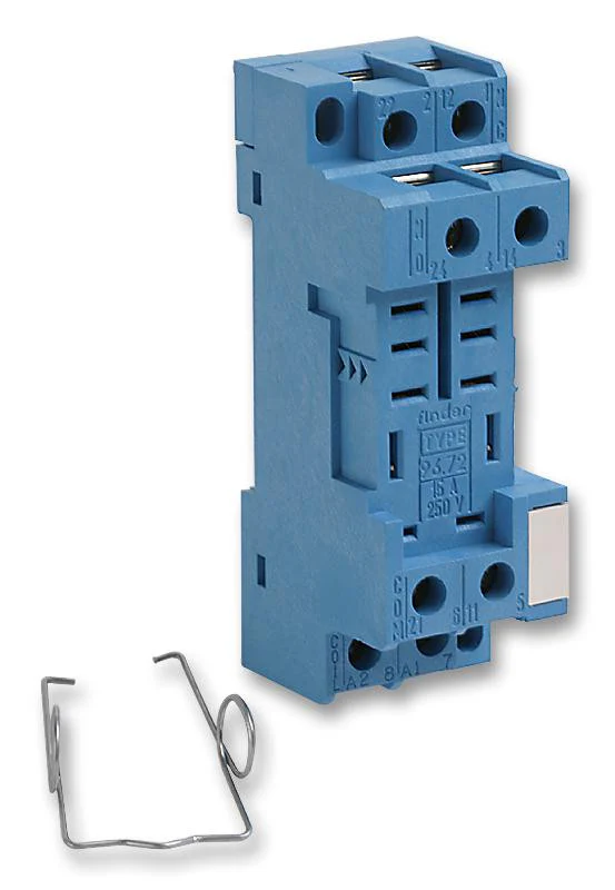 FINDER 96.02SMA Relay Socket, DIN Rail, Panel, Screw, 8 Pins, 12 A, 250 V