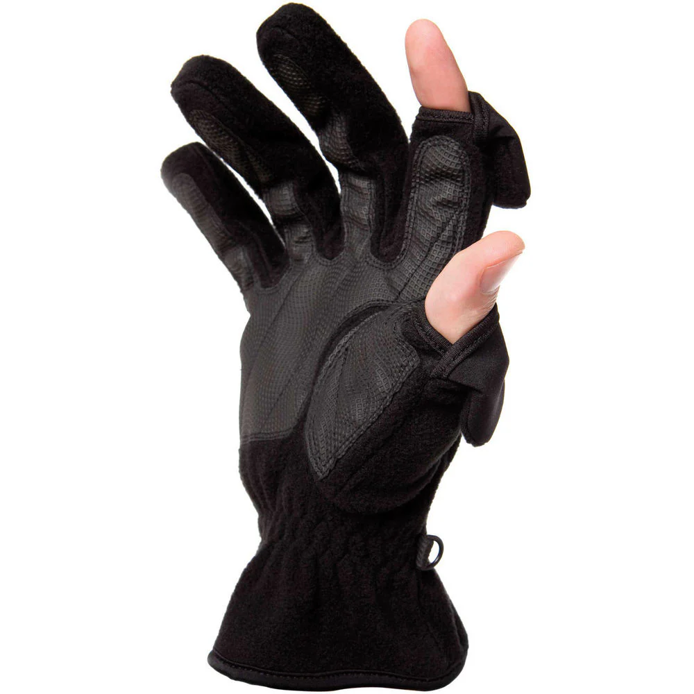 Freehands Women's Unlined Fleece Gloves (Large, Black) - Image 3