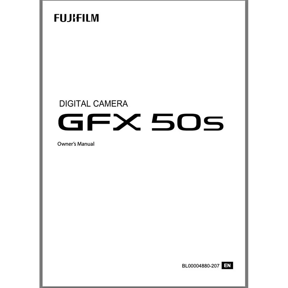 FUJIFILM Owner's Manual for GFX 50S Camera