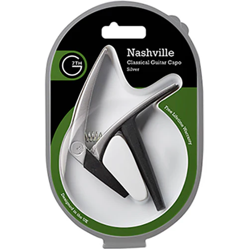 G7th Nashville Spring-Loaded Capo for Classical Guitar (Silver) - Image 2