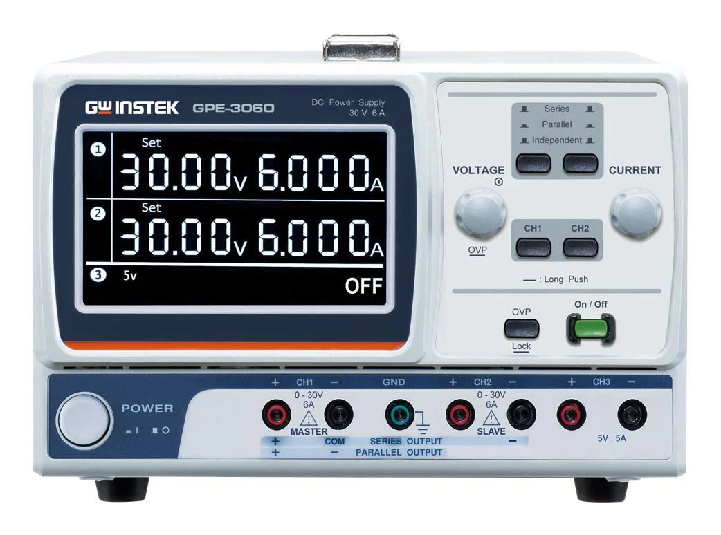 GW INSTEK 01GP306000GS Bench Power Supply, Adjustable, 3 Output, 0 V, 32 V, 0 A, 6.2 A - Image 2