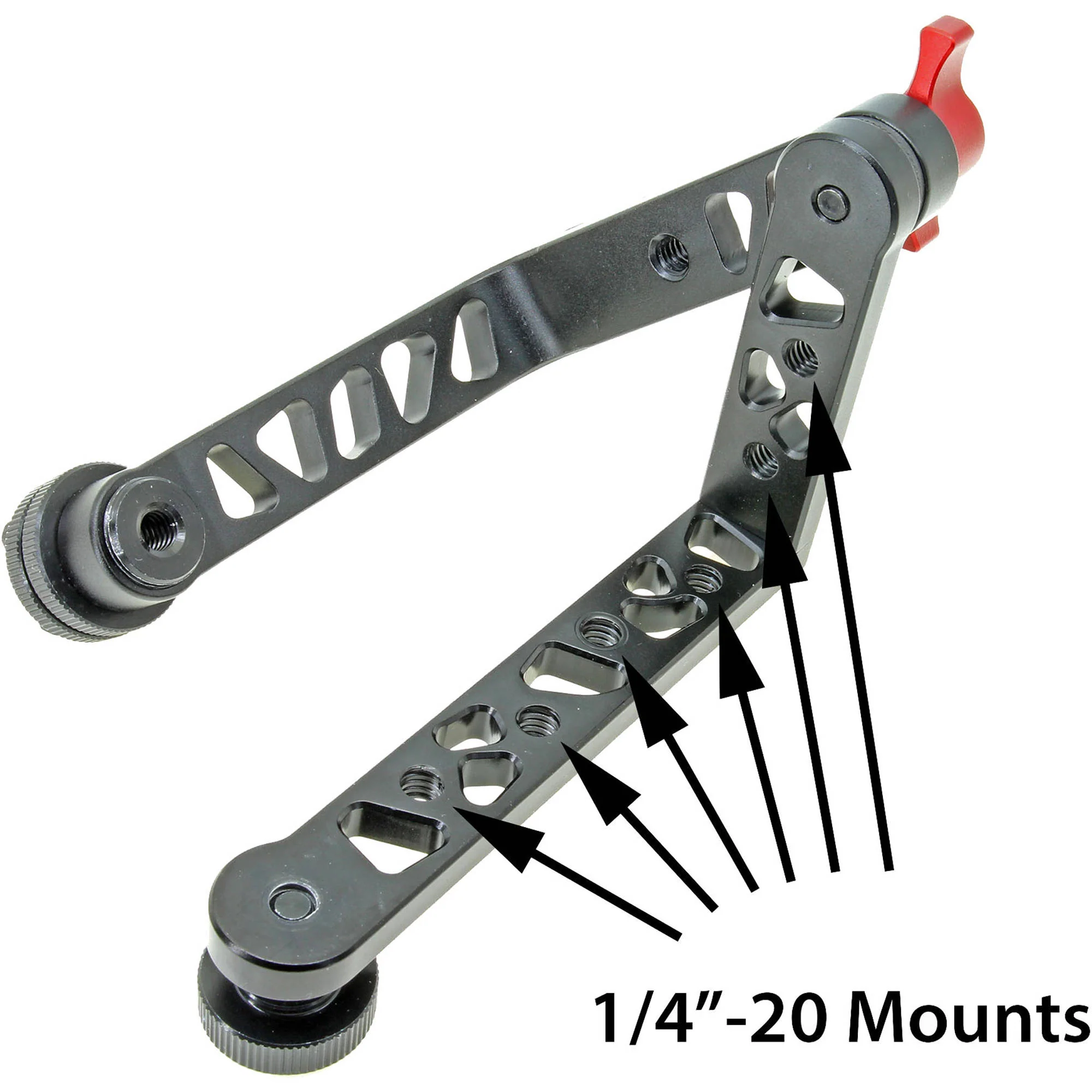 GyroVu Dual 180&deg;-Tilt&nbsp;L-Shape Monitor Bracket with Shoe Adapter & Seven 1/4"-20 Mounts - Image 3