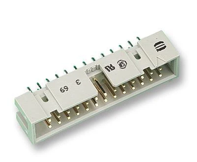 HARTING 09 18 564 7324 Wire-To-Board Connector, Straight, 2.54 mm, 64 Contacts, Header, SEK 18 Series, Through Hole