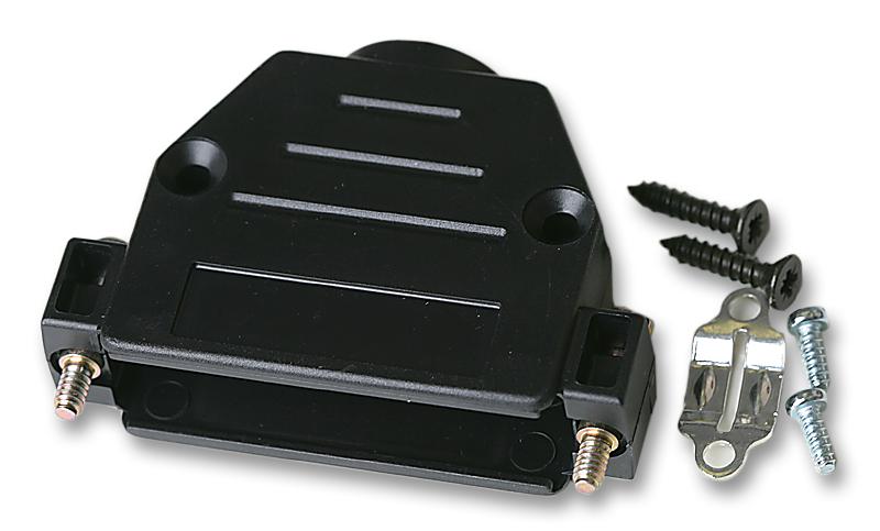Harting 09 67 037 0442 D Sub Backshell Black DC 180° Thermoplastic Body