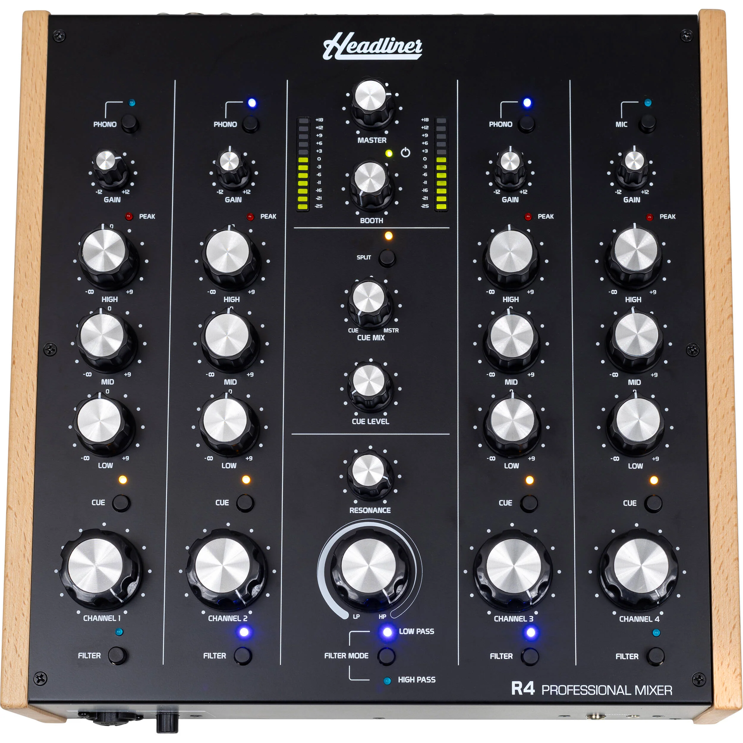 Headliner R4 Professional 4-Channel Rotary DJ Mixer - Image 2