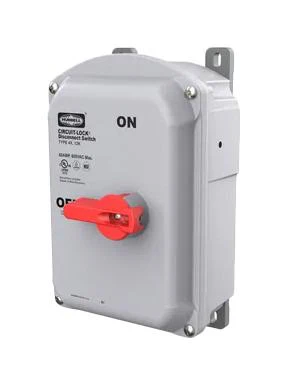 HUBBELL WIRING DEVICES HBLDS60 MOTOR DISCONNECT SWITCH, 3P, 60A, 600VAC