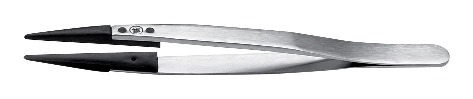 IDEAL-TEK 249SVR.SA.1 Tweezer General Purpose Straight Round Pvdf Tip 130 mm Length