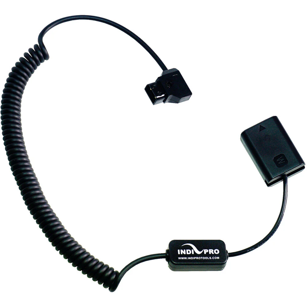 IndiPRO Tools D-Tap to Sony NP-FW50-Type Dummy Battery Inline-Regulated Coiled Cable (22-42") - Image 2