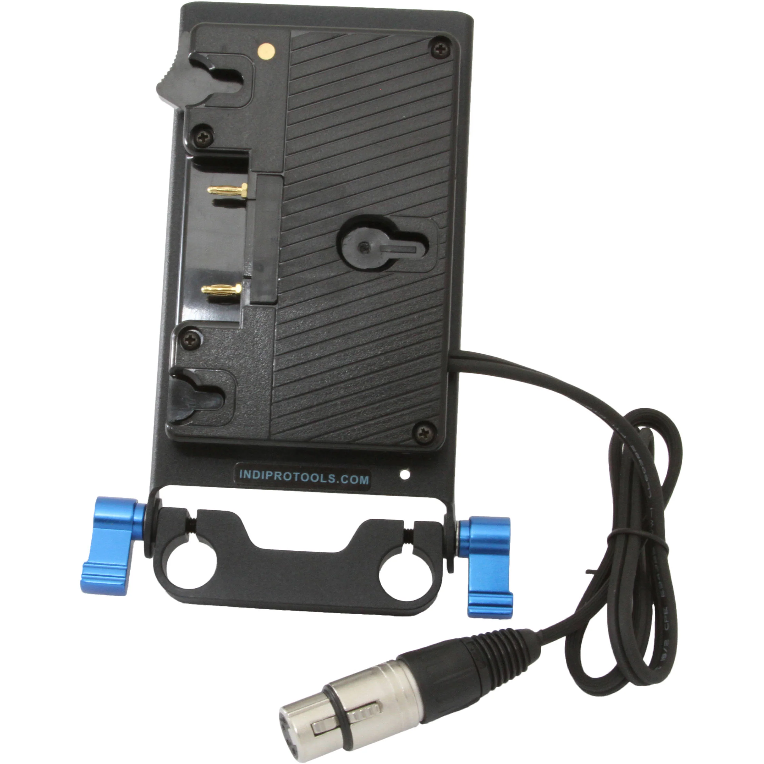 IndiPRO Tools V-Mount Plate for 4-Pin XLR Cameras & Devices (15mm Rod Bracket) - Image 14
