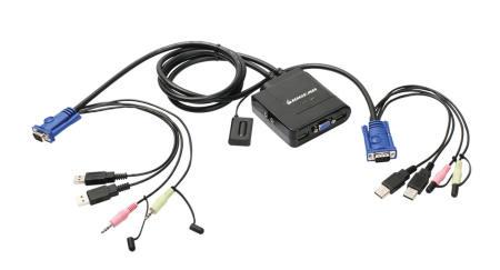 Iogear GCS72U 2-Port USB Cable KVM Switch With Audio and Microphone 74R2304