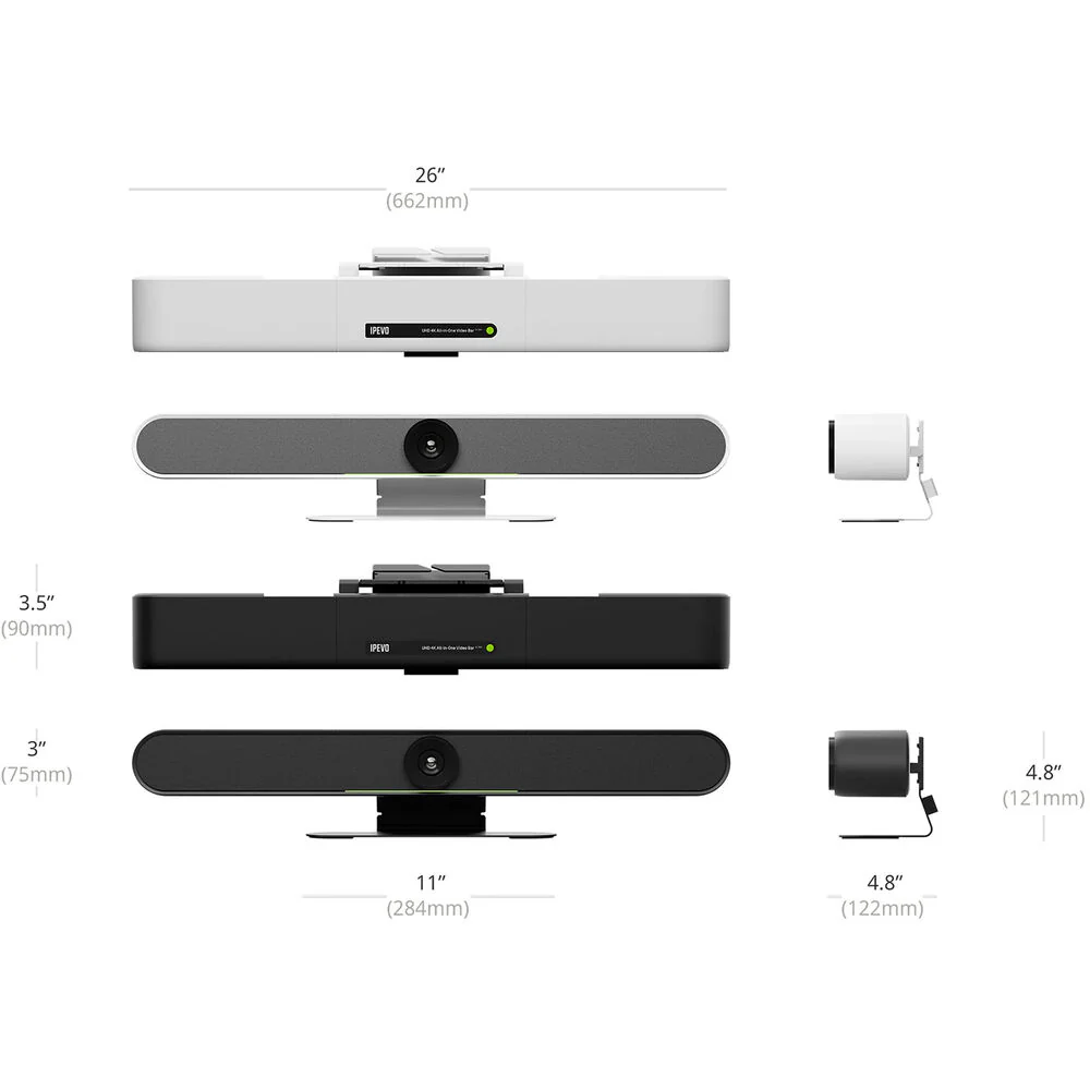 IPEVO UHD 4K All-in-One Video Bar (Black) - Image 5