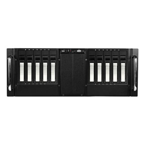 iStarUSA 4U 10-Bay Stylish Storage Server Rackmountable Chassis Kit with Hot-Swap Cage (Silver HDD Handles)