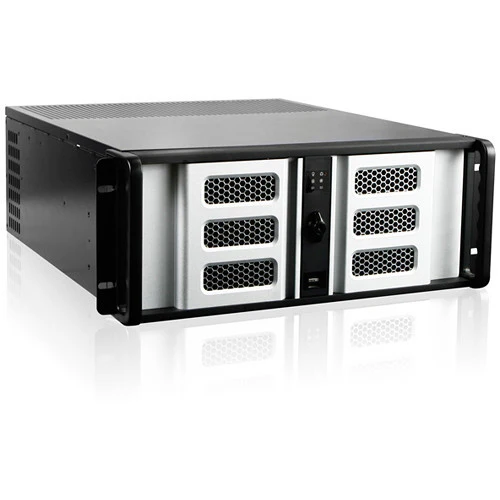 iStarUSA 4U Compact Stylish Rackmount Chassis with 8" Touch Screen LCD (Silver Bezel)