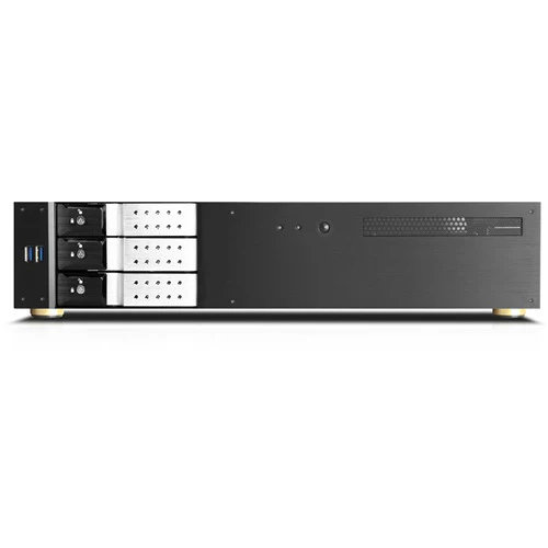 iStarUSA D-230HN-DT 2U Compact 3 x 3.5" Bay Trayless Hotswap microATX Desktop Chassis (Silver)