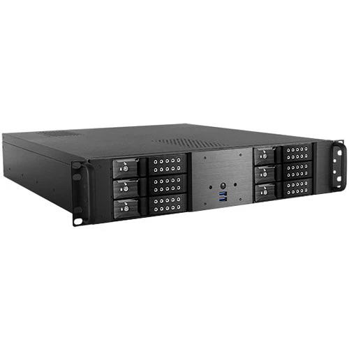 iStarUSA D-260HN 2U Compact 6 x 3.5" HDD Bay Trayless Hotswap microATX Chassis (Blue HDD Handles)