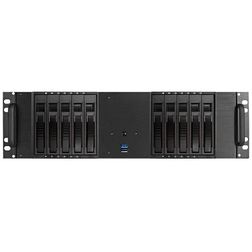 iStarUSA D-3100HB 3U Compact 10 x 3.5" HDD Bay Hotswap microATX Chassis (Blue HDD Handle)