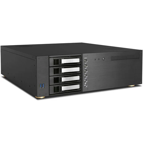 iStarUSA D-340HB-DT 3 RU Compact 4 x 3.5" Bay Hotswap microATX Desktop Chassis (Silver HDD Handles)