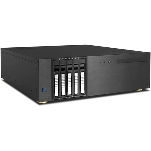 iStarUSA D-350HB-DT 3 RU Compact 5 x 3.5" Bay Hotswap microATX Desktop Chassis (Silver HDD Handles)