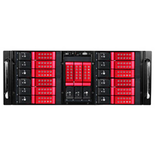 iStarUSA D410-DE15RD 10-Bay Stylish Storage Server Rackmount & 15 x 3.5" Trayless Hotswap Chassis Kit (Red HDD Handles) - Image 5