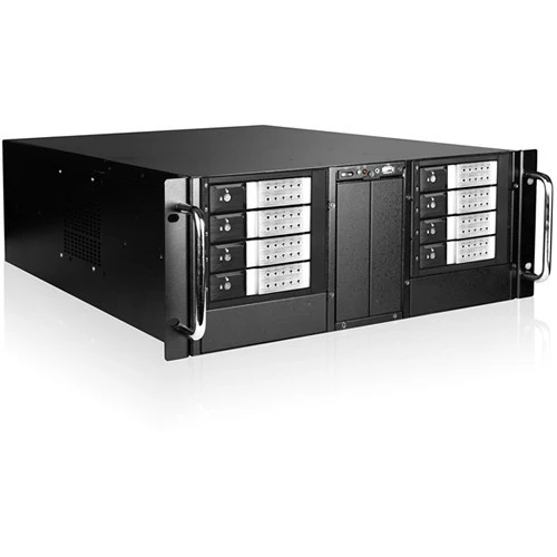 iStarUSA D410-DE8SL 4U 10-Bay Stylish Storage Server Rackmount 8x3.5" Trayless Hotswap Chassis Kit (Silver Bezel)