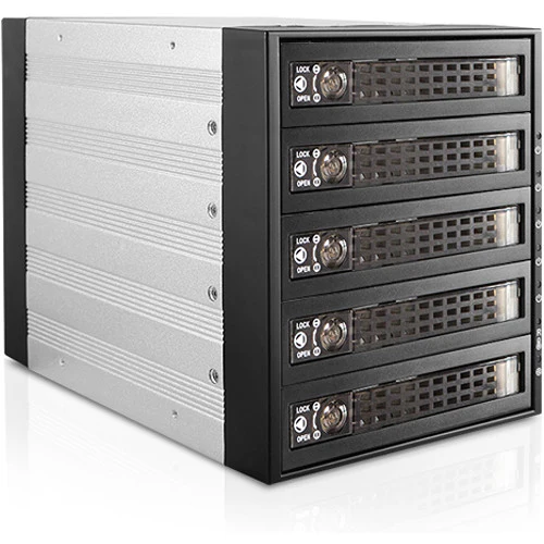 iStarUSA Three 5.25" to Five 3.5"/2.5" SAS SATA 6Gbps HDD SSD Hot-Swap Rack with Key Lock