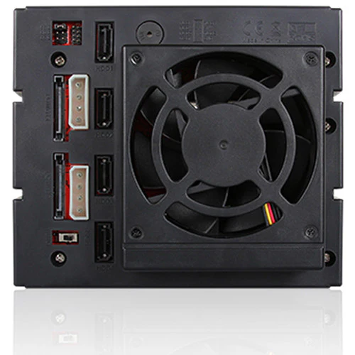 iStarUSA Three 5.25" to Four 3.5/2.5" SAS SATA 6Gbps HDD SSD Hot-Swap Rack with Key Lock - Image 3