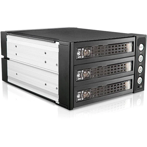 iStarUSA Two 5.25" to Three 3.5"/2.5" SAS SATA 6Gbps HDD SSD Hot-Swap Rack with Key Lock