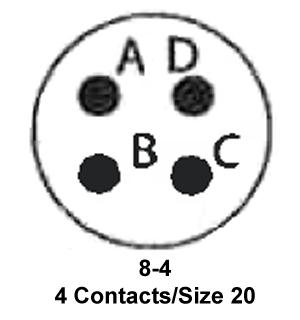 ITT Cannon KPT06F8-4P KPT06F8-4P Circular Connector KPT Straight Plug 4 Contacts Solder Pin Bayonet 8-4 - Image 2