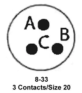 ITT Cannon KPT06J8-33P KPT06J8-33P Circular Connector KPT Straight Plug 3 Contacts Solder Pin Bayonet 8-33 - Image 2