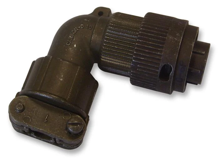 ITT CANNON KPT08A12-10S Circular Connector, KPT Series, MIL-DTL-26482 Series I, Right Angle Plug, 10 Contacts