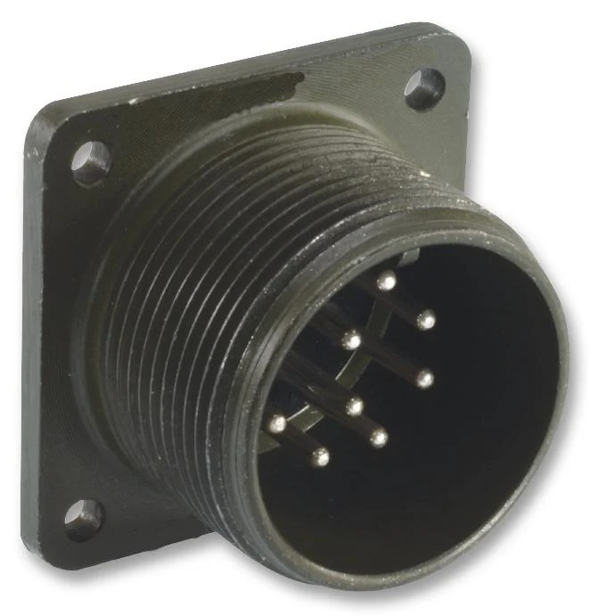 ITT Cannon MS3102R24-10SW MS3102R24-10SW Circular Connector MIL-DTL-5015 Series Box Mount Receptacle 7 Contacts Solder Socket Threaded