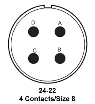 ITT CANNON MS3106E24-22SXF187 Circular Connector, MIL-DTL-5015 Series, MS3106 Series, Straight Plug, 4 Contacts, Solder Socket - Image 2