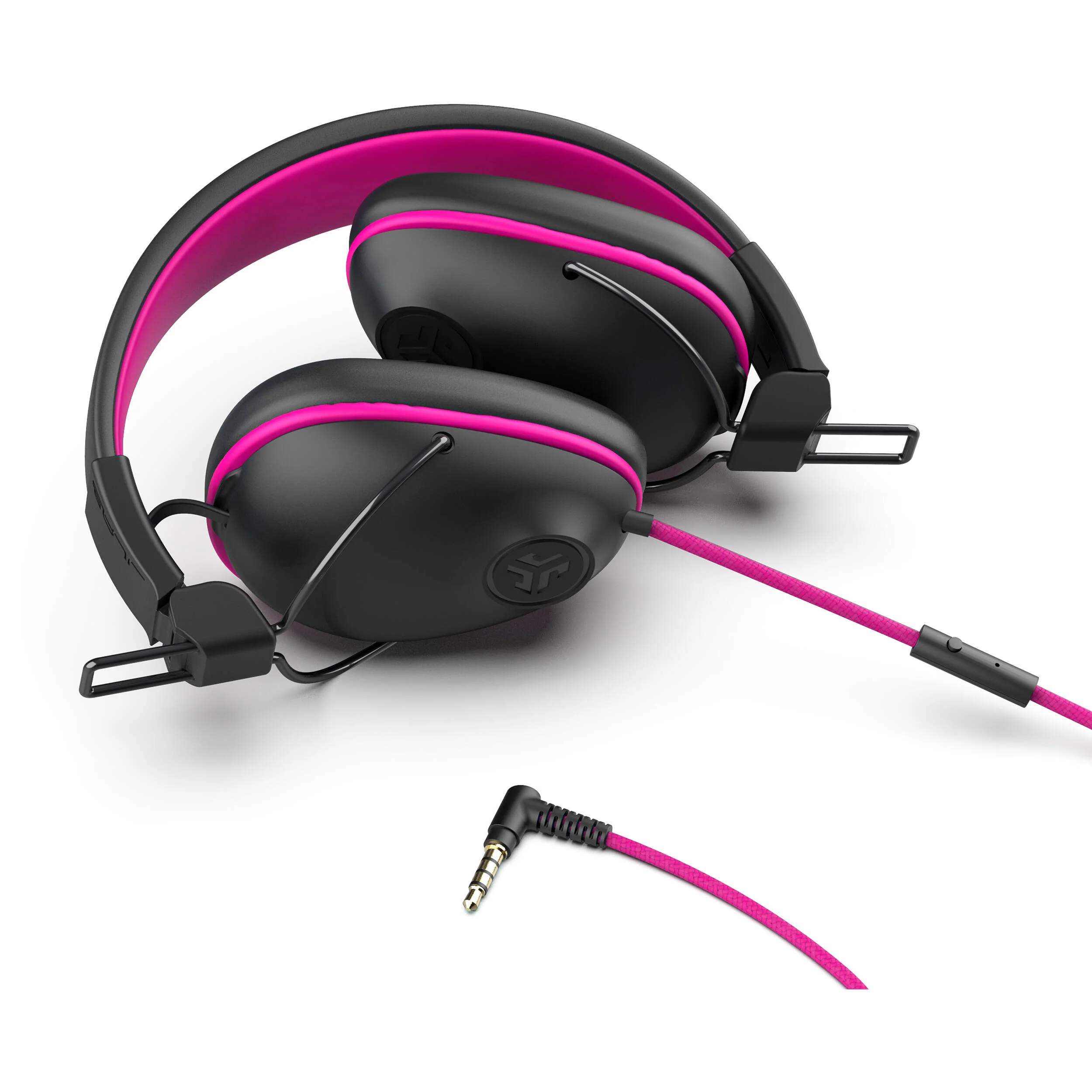 JLab JBuddies Pro Wired Over-Ear Kids Headphones (Black and Pink) - Image 4