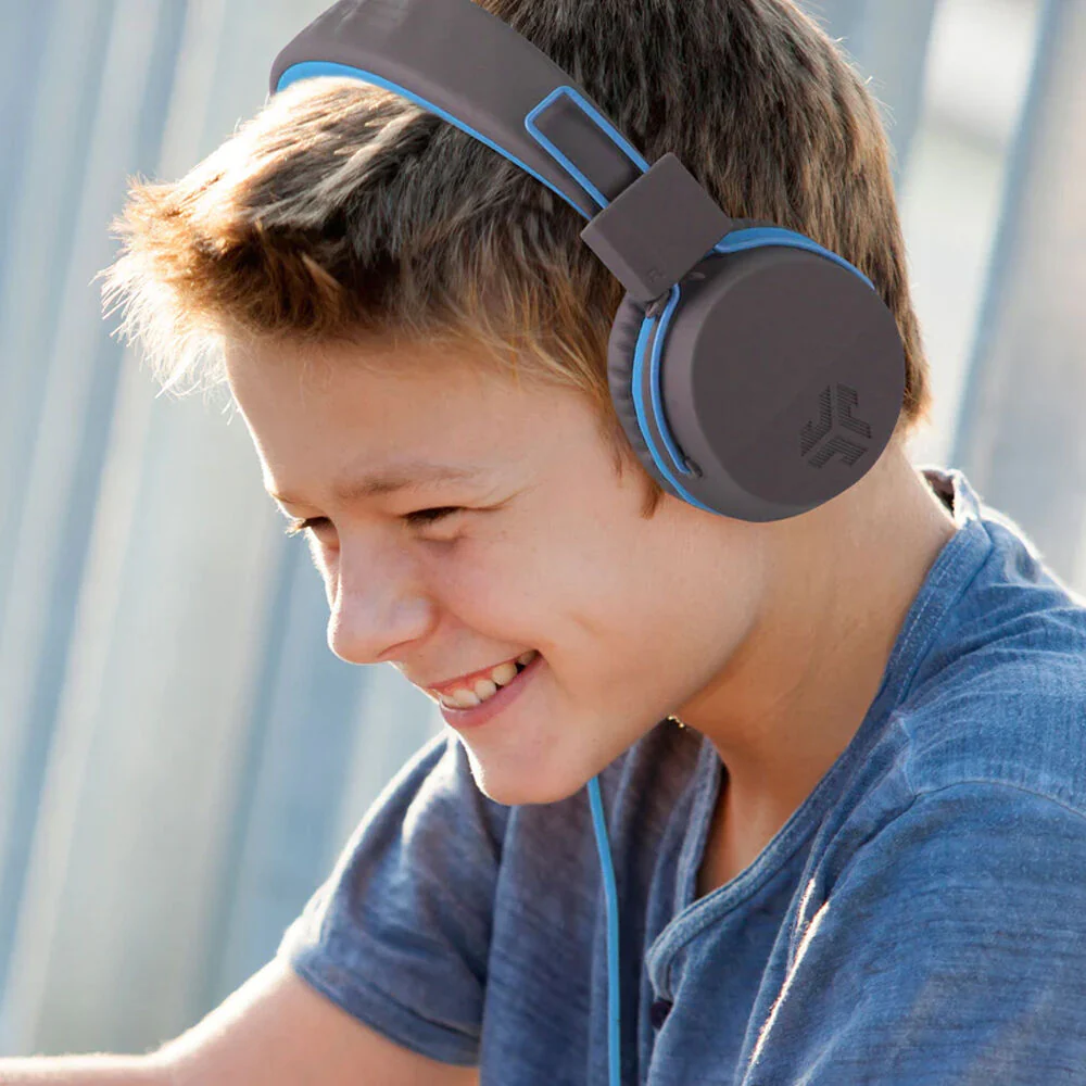 JLab JBuddies Studio On-Ear Kids Headphones (Gray and Blue) - Image 5