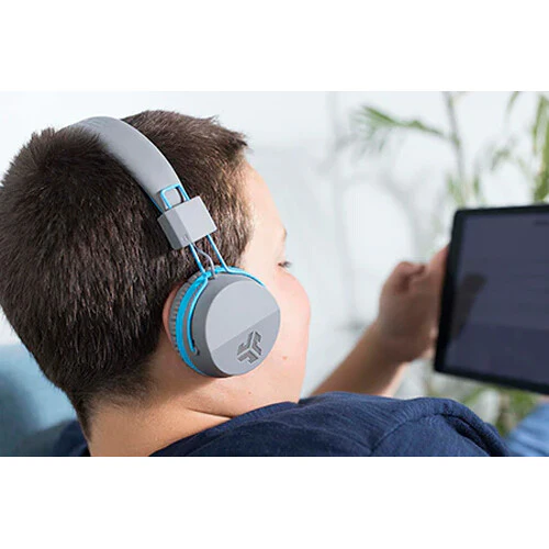 JLab JBuddies Studio On-Ear Kids Headphones (Gray and Blue) - Image 6