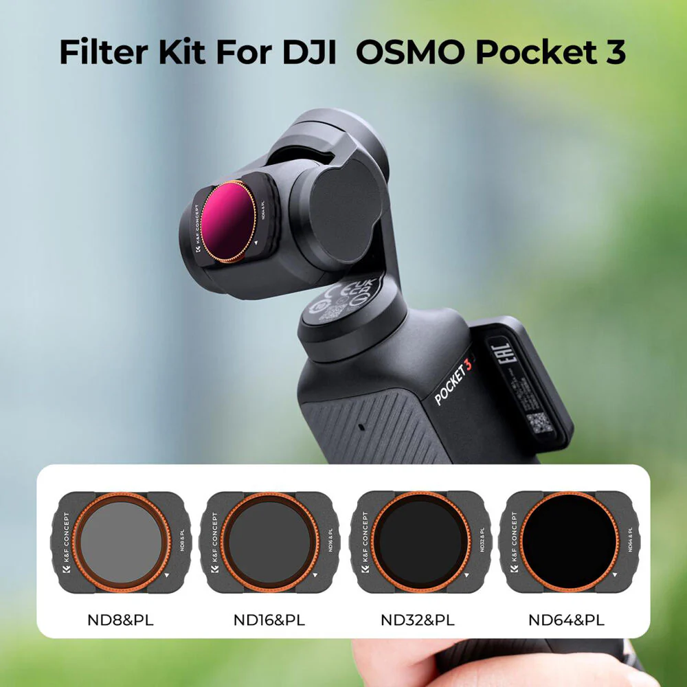 K&F Concept Nano-X Series ND/PL Filter Kit for DJI Osmo Pocket 3 (ND8/PL, ND16/PL, ND32/PL, ND64/PL) - Image 2