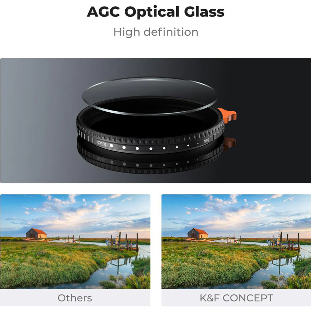K&F Concept Nano-X Ultra-Low Reflection Variable ND Filter (49mm, 1 to 9-Stop) - Image 4