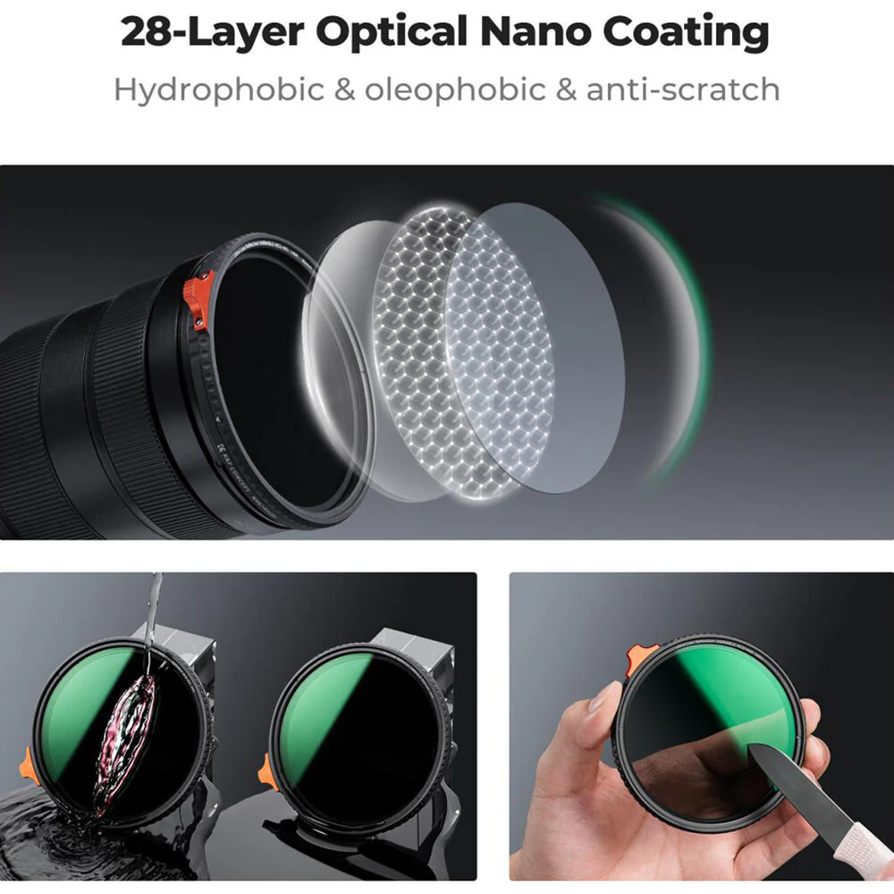 K&F Concept Nano-X Ultra-Low Reflection Variable ND Filter (49mm, 1 to 9-Stop) - Image 5