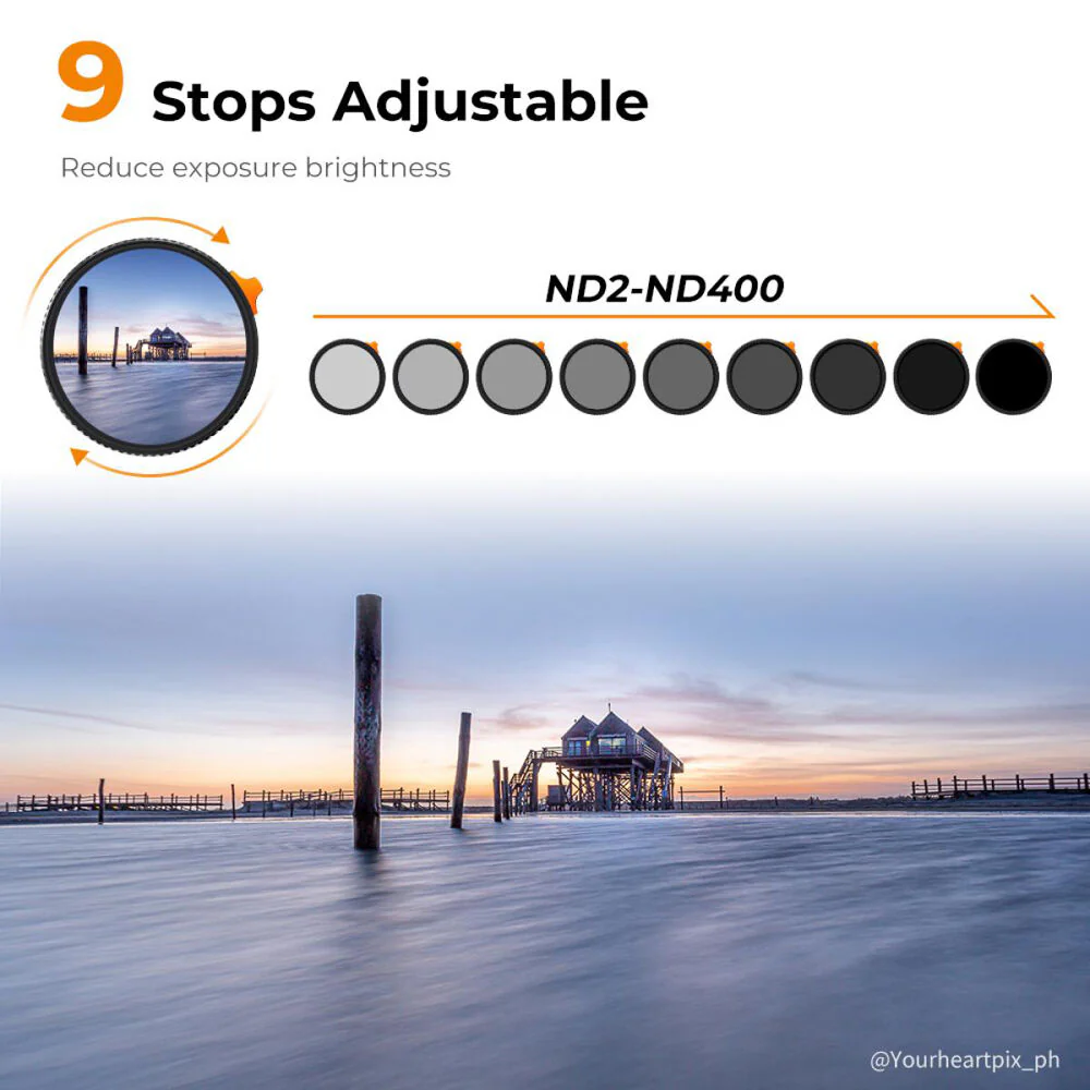 K&F Concept Nano-X Variable ND Filter (62mm, 1 to 9-Stop) - Image 2