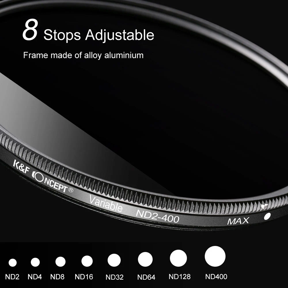 K&F Concept Variable Fader ND2-ND400 Filter (55mm) - Image 6