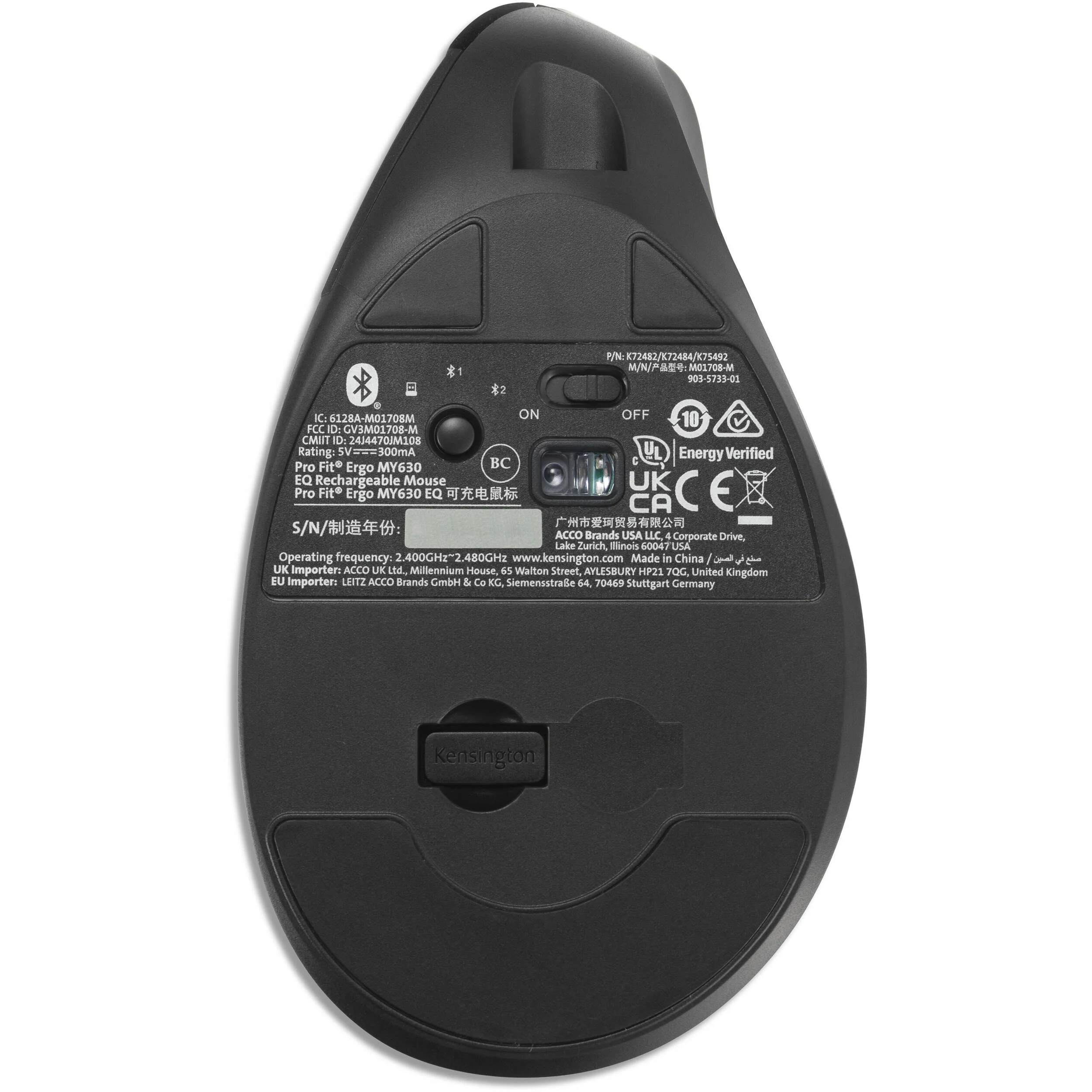 Kensington Pro Fit Ergo MY630 EQ Rechargeable Mouse - Image 6