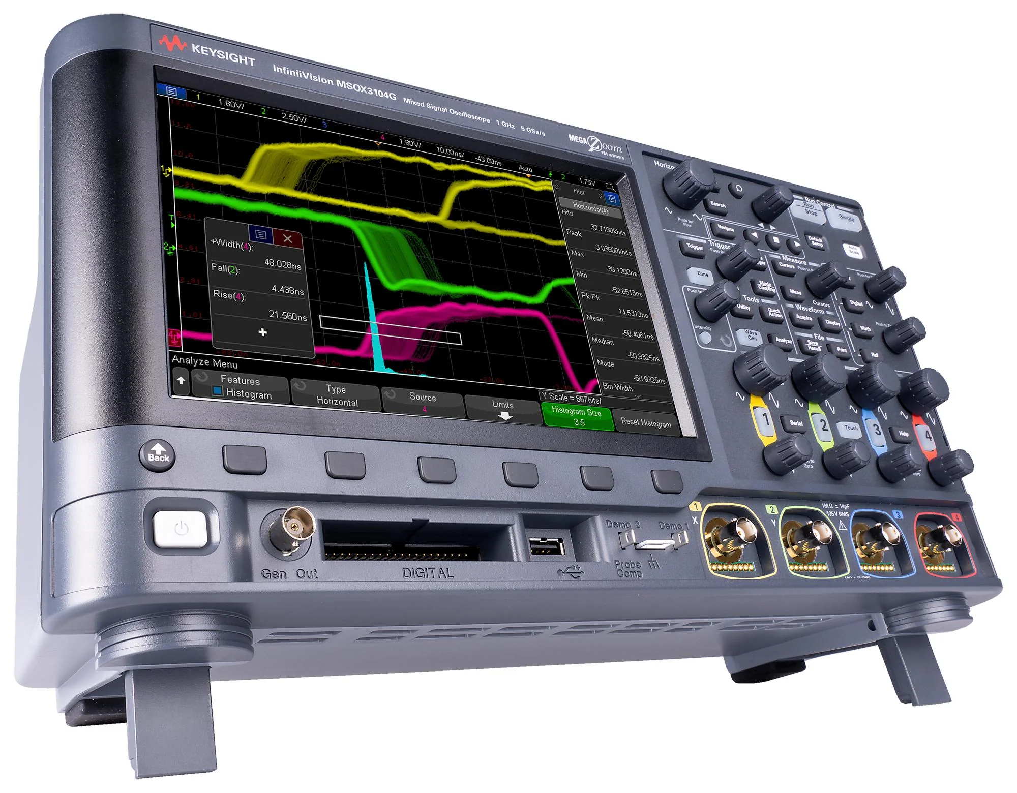 Keysight Technologies MSOX3024G Digital Oscilloscope Infiniivision 3000G X 4+16 Channel 200 MHz 5 Gsps 4 Mpts 1.75 ns - Image 8