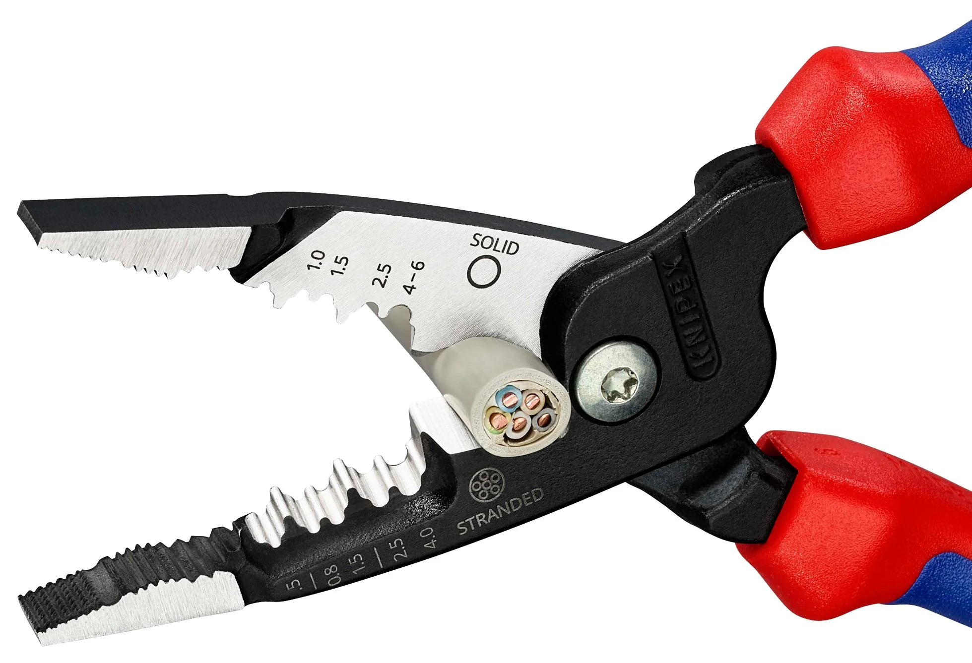 Knipex 13 72 200 ME 13 ME Wire Stripper 0.75-6mm2 Solid & 0.5-4mm2 Stranded Conductors Copper Aluminium Cable 200mm New - Image 3