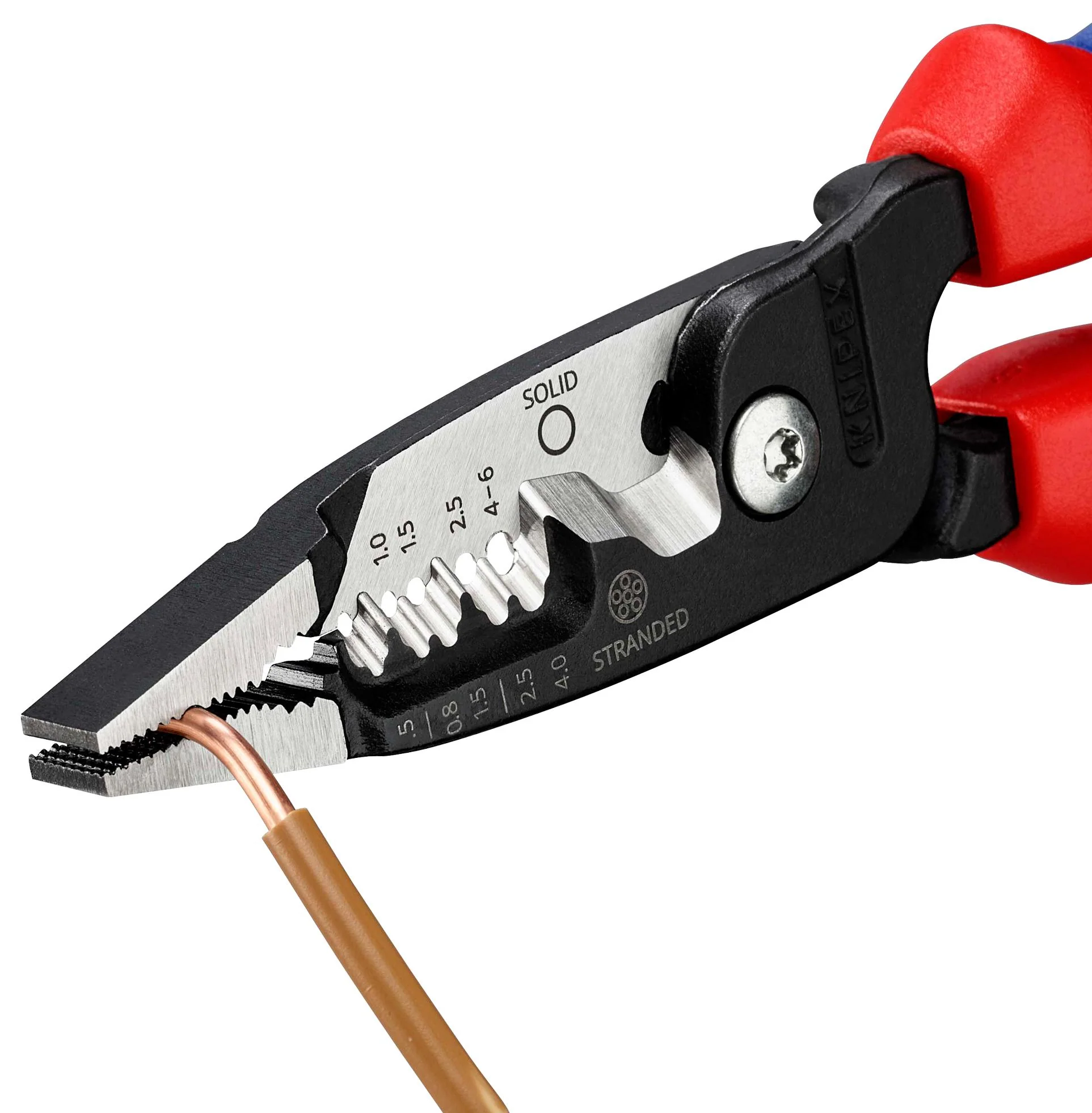 Knipex 13 72 200 ME 13 ME Wire Stripper 0.75-6mm2 Solid & 0.5-4mm2 Stranded Conductors Copper Aluminium Cable 200mm New - Image 5