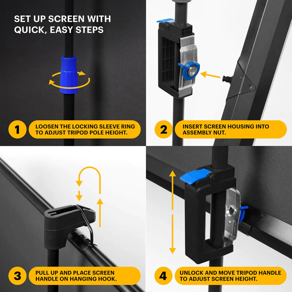 Kodak 60" 16:9 Tripod Projector Screen - Image 3