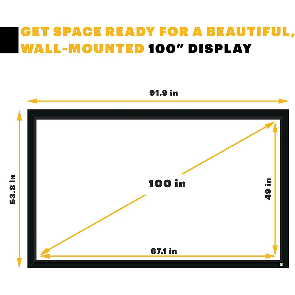 Kodak 87.1 x 49" Fixed Frame Projection Screen - Image 2