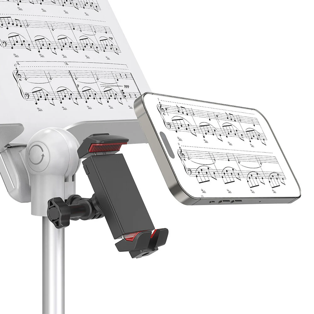KraftGeek Concerto Combo Kit with Music Stand, Carrying Bag, Device Holder, and LumiLight (White) - Image 6