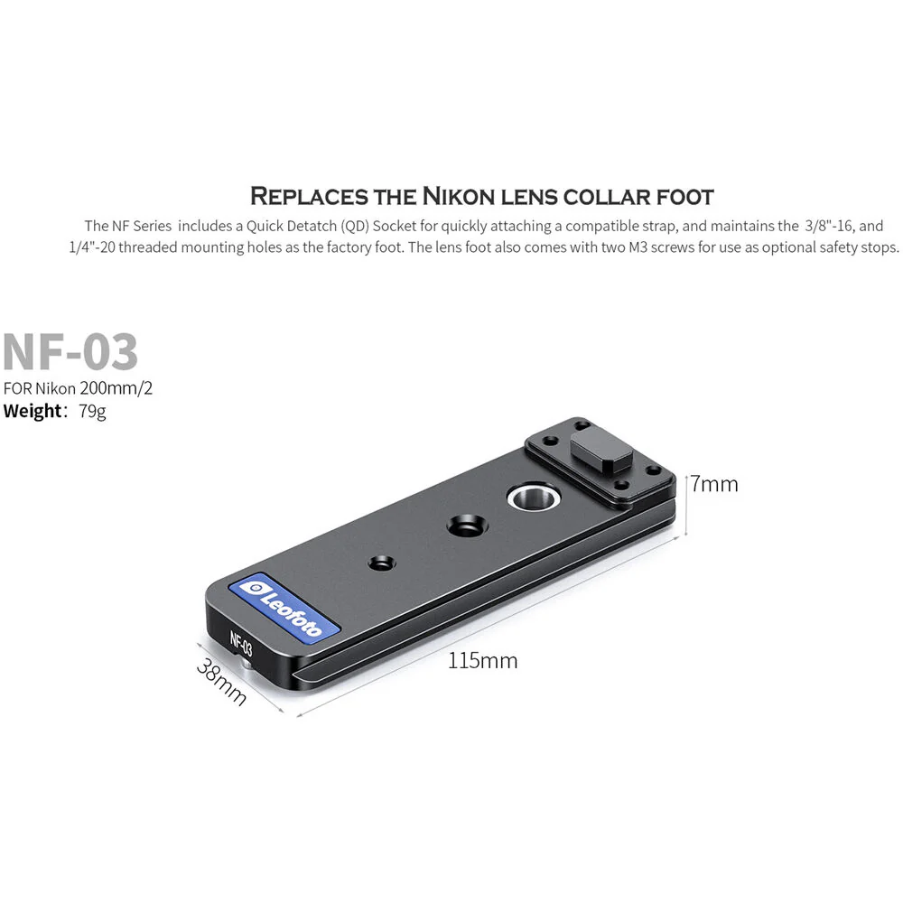 Leofoto NF-03 Collar Foot for Select Nikon Lenses - Image 3